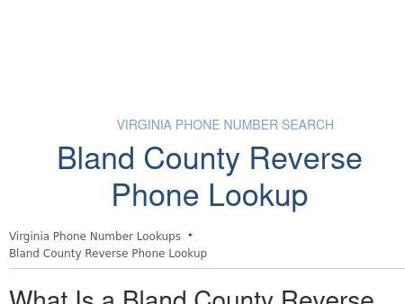 Bland County Phone Numbers