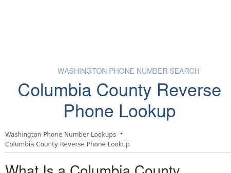 Columbia County Phone Number Lookup