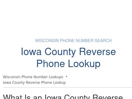 Iowa County Phone Numbers