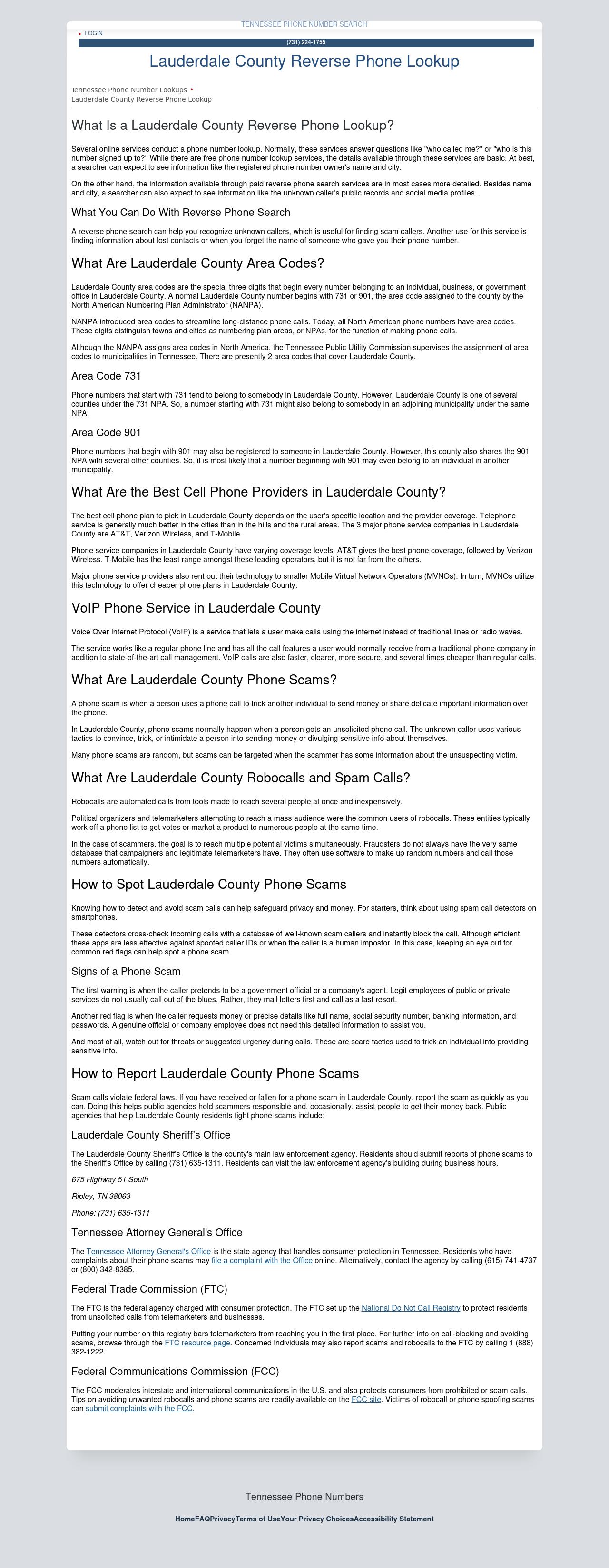 Lauderdale County Phone Numbers - Ripley TN Lawyers