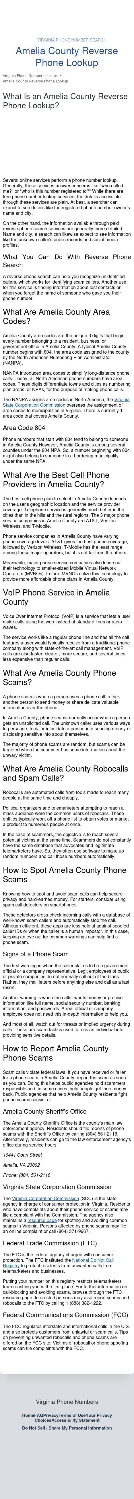 Amelia County Phone Numbers - Amelia Court House VA Lawyers