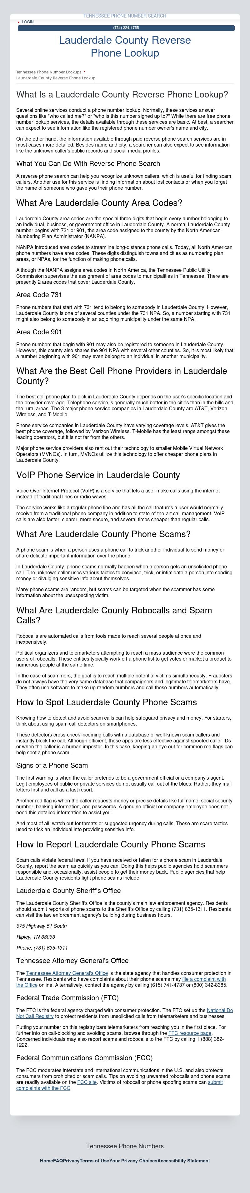 Lauderdale County Phone Numbers - Ripley TN Lawyers